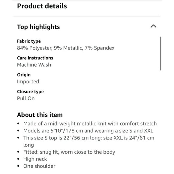 Terea Women's Emiliana One Shoulder Metallic Ruched Top size XS NWT - Picture 5 of 9